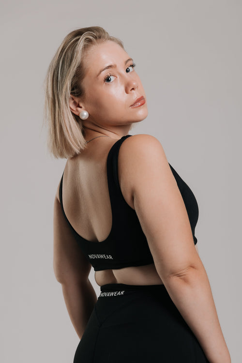 NovaCore Petal Bra - Pure Black